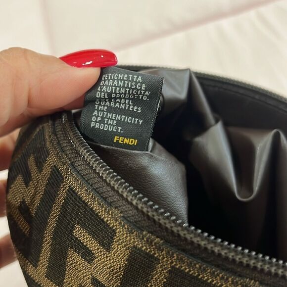 Fendi Tan and Black FF Logo Pouch - Picture 5 of 14